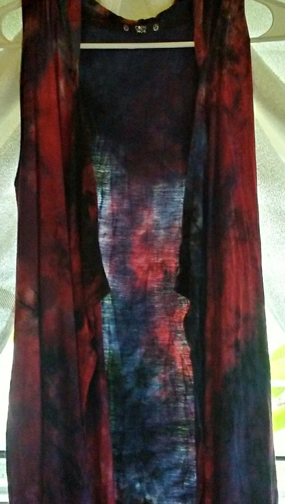 Tie dye hooded cover up